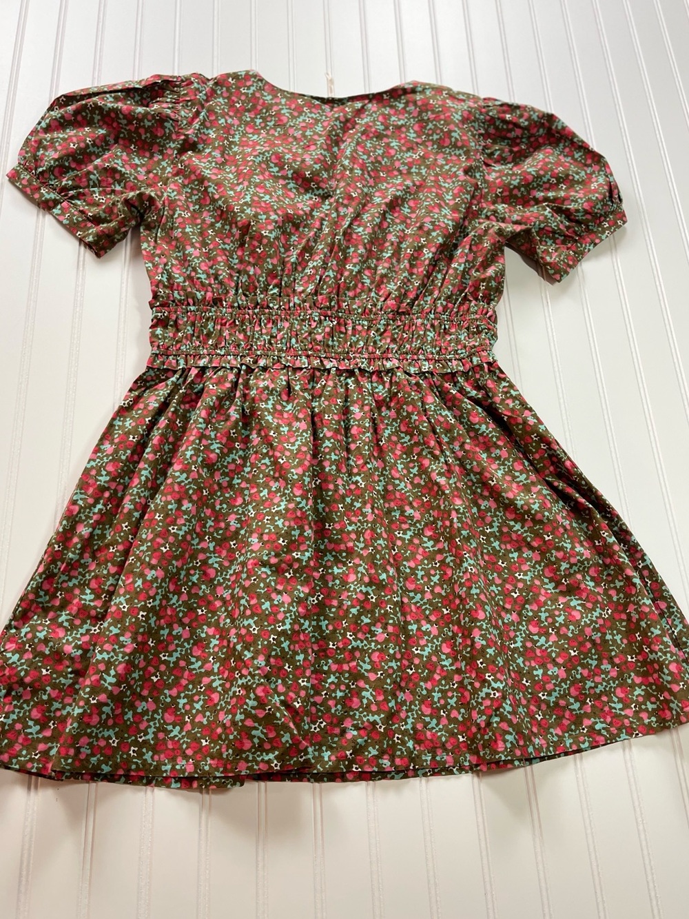 Free People Pennie Mini Dress in Brown Floral Combo - Size Large - Picture 9 of 9